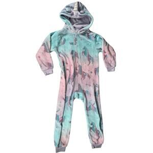 The Children's Place Warm Comfy Full Zip Unicorn One-Piece Small 5/6 Unicorn